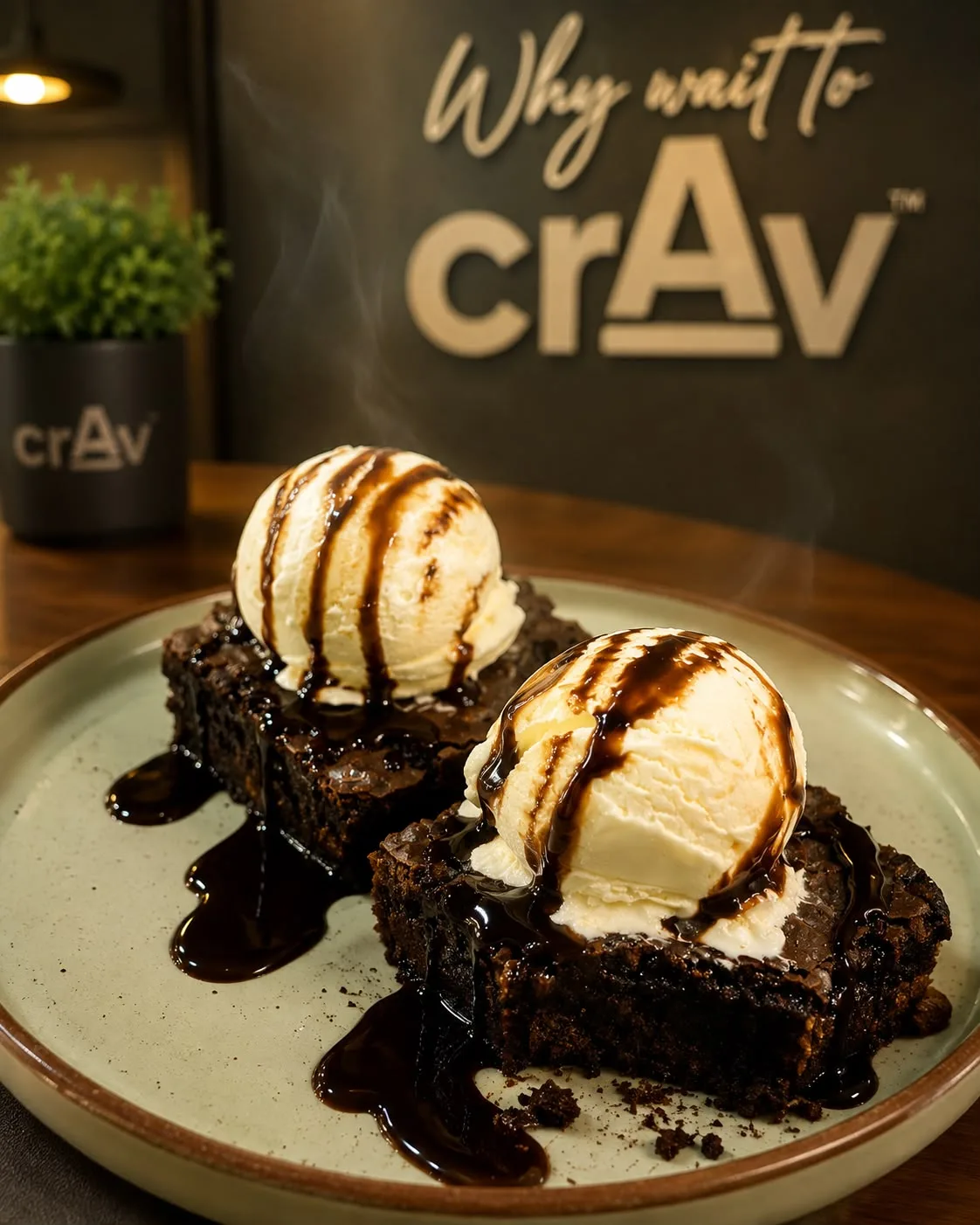 Warm brownie
