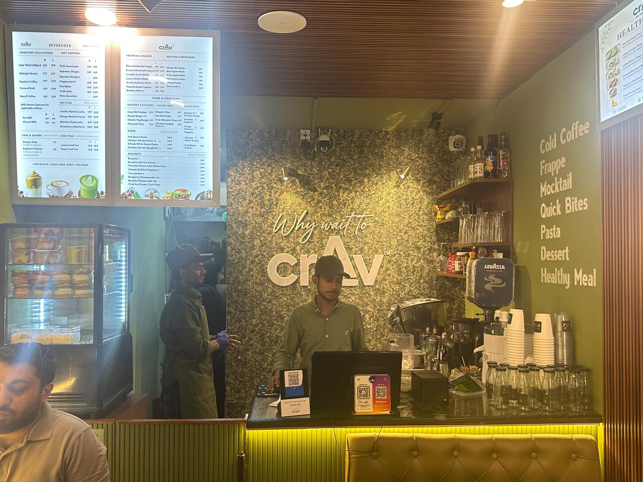 Crav Cafe interior and team